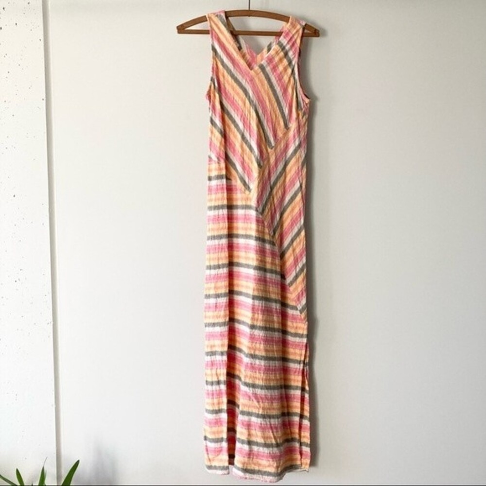 Caslon Linen Blend Striped‎ Maxi Dress